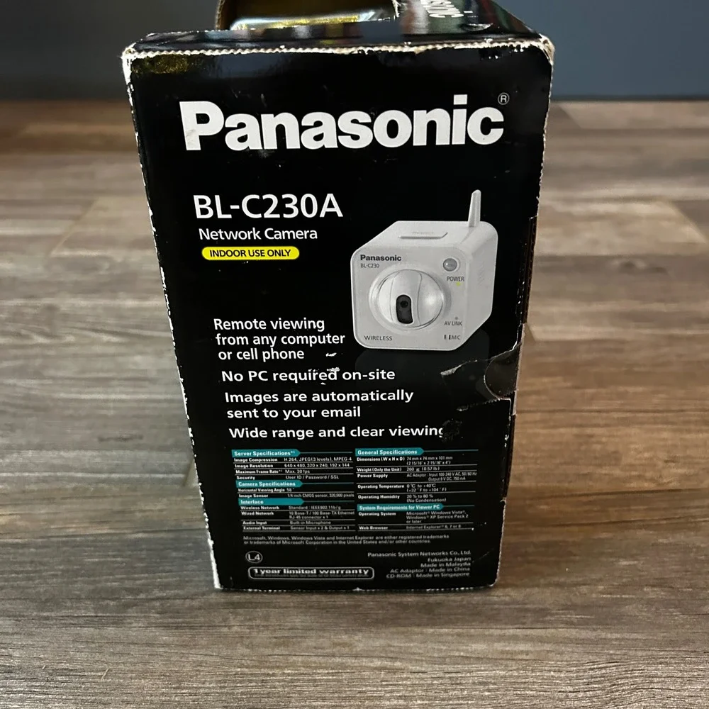 New Panasonic BL C230A‎ Wireless Remote Video Network Camera Indoor Use Only